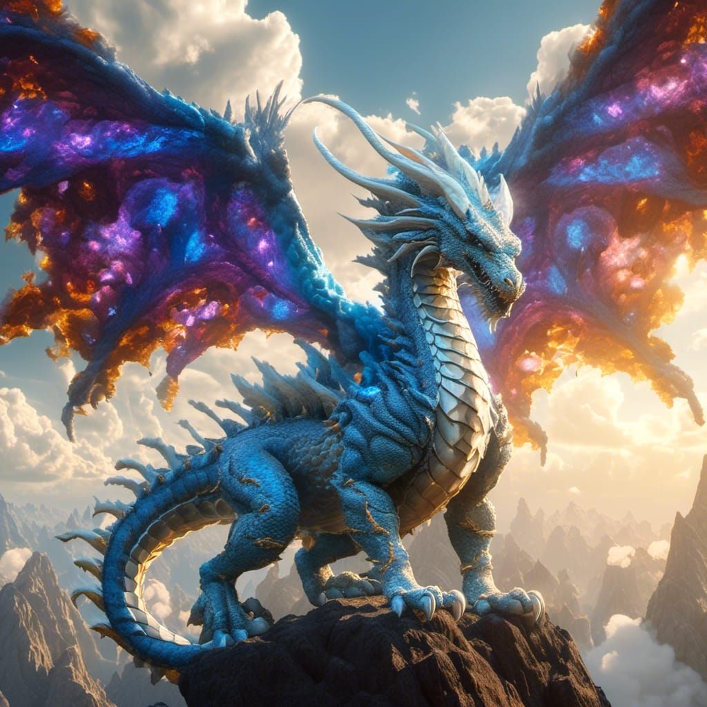 Great Prismatic Dragon with Magical Abilities