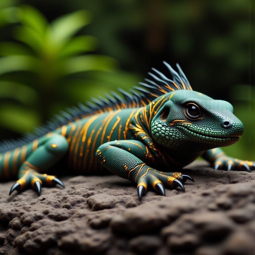 Lizard Lounging: A Noir Royale Portrait