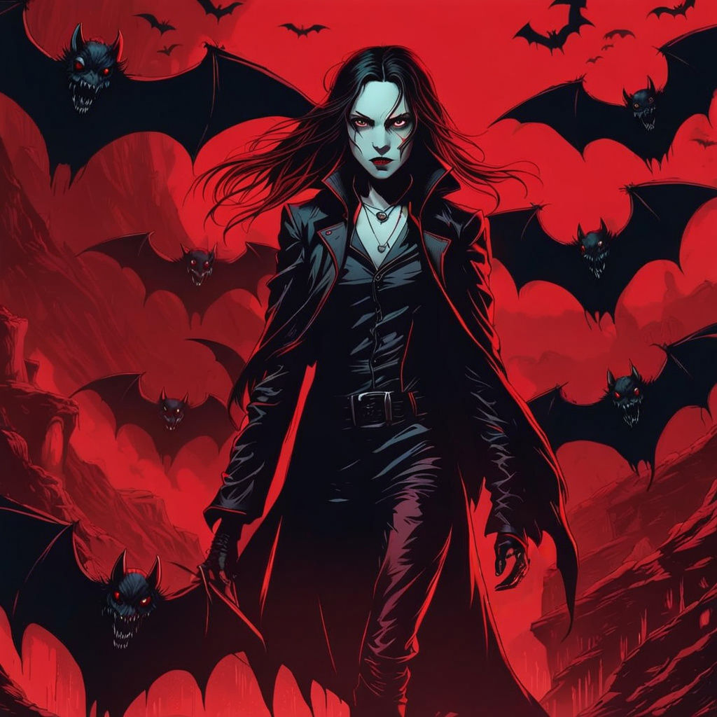 Vampire Emerges from the Abyss with Crimson Leather