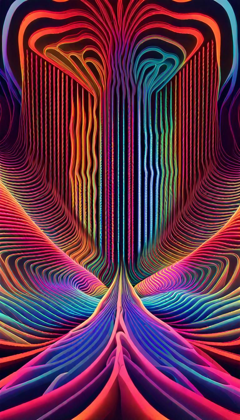 Neon Fractal Vista: Prismatic 3D Infinity