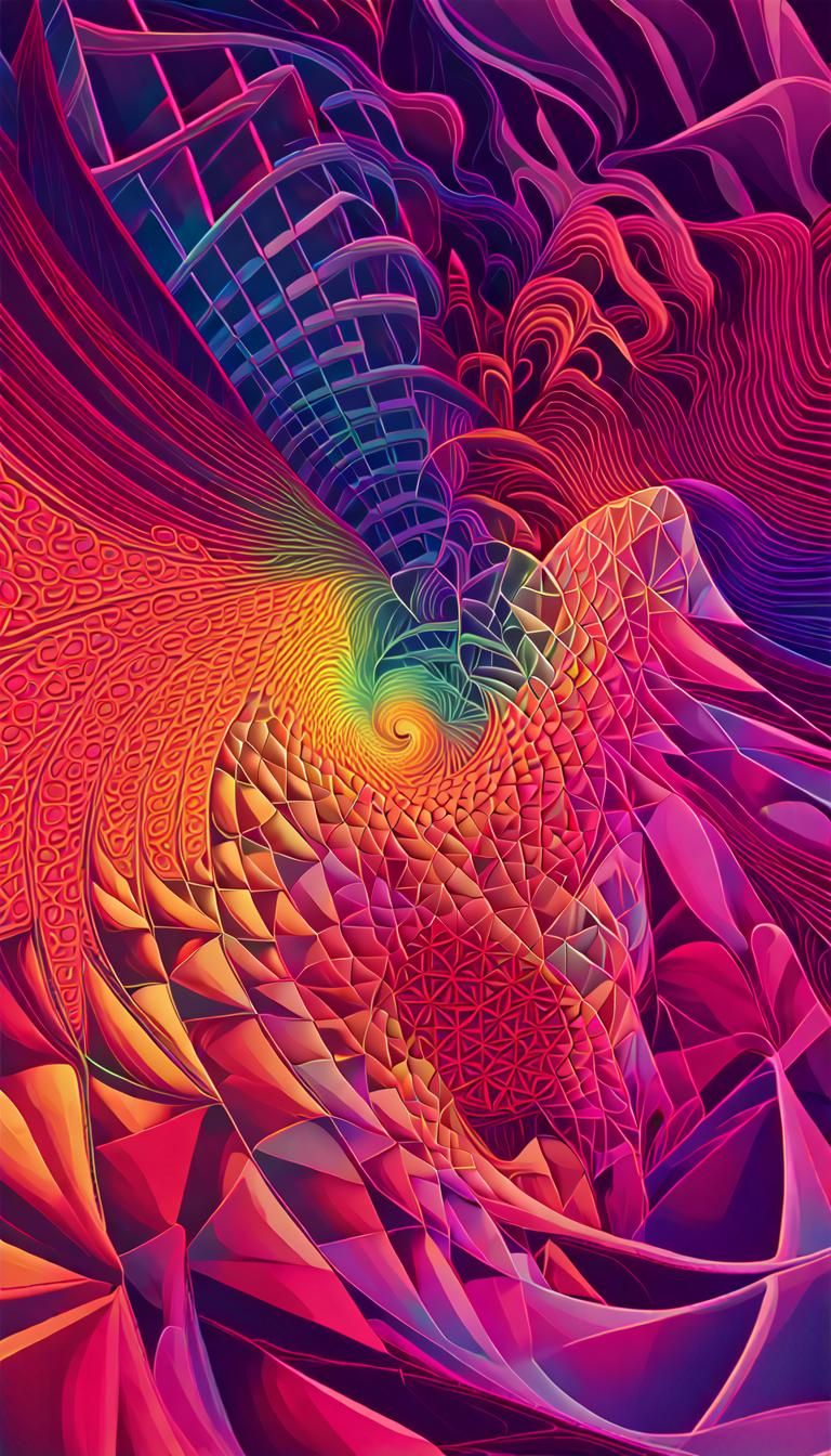 Neon Fractal Vista: A Psychedelic Infinity