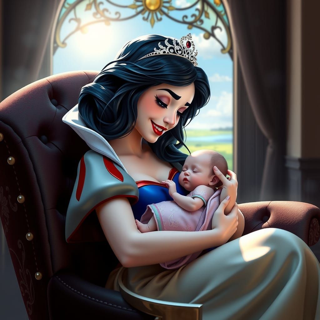 Snow White Portrait with Newborn Baby