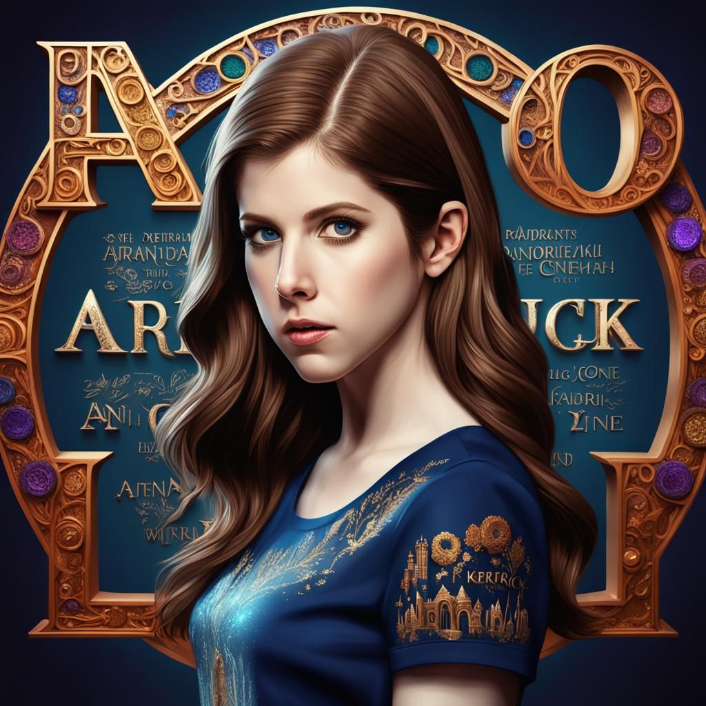 Anna Kendrick Word Art in Detailed Matte Painting