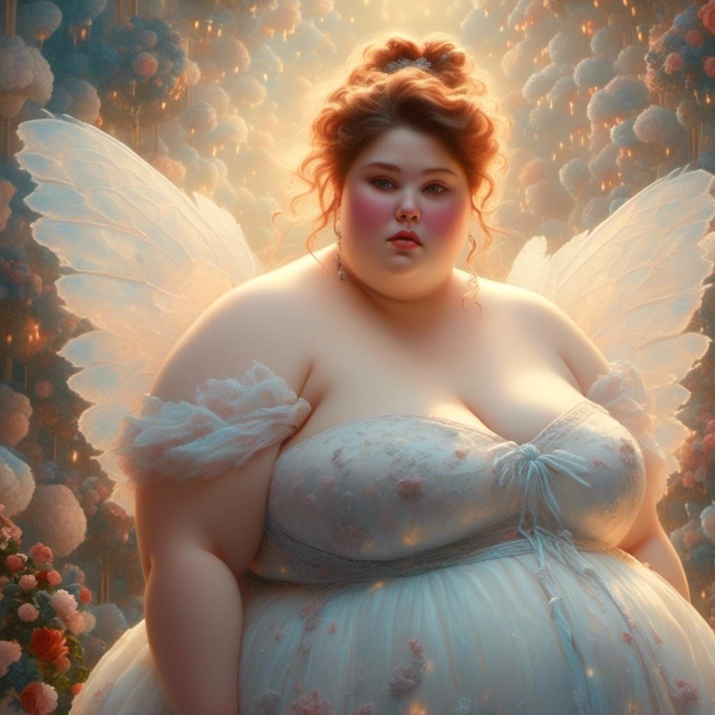 Hyperrealistic Ethereal Portrait of a Plus-Size Woman