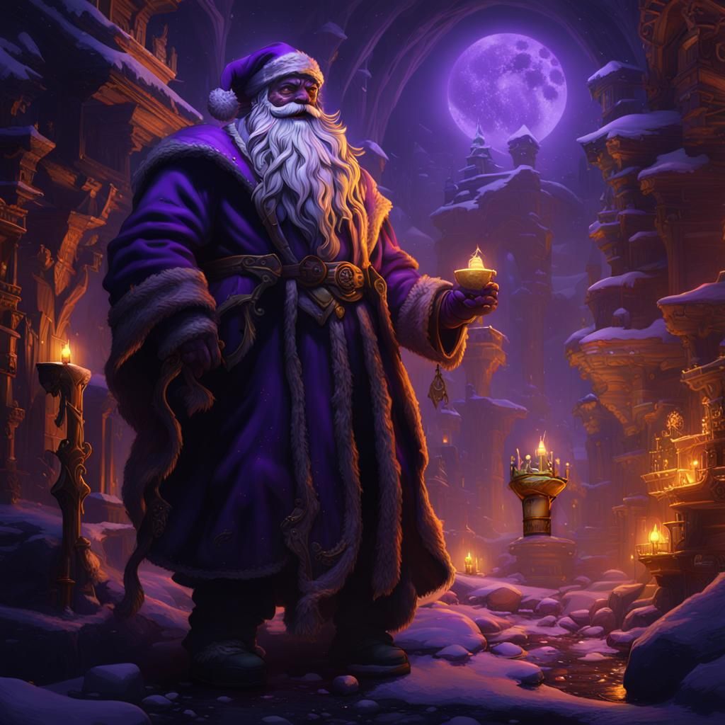 Dark Santa in Dark Fantasy Art Style