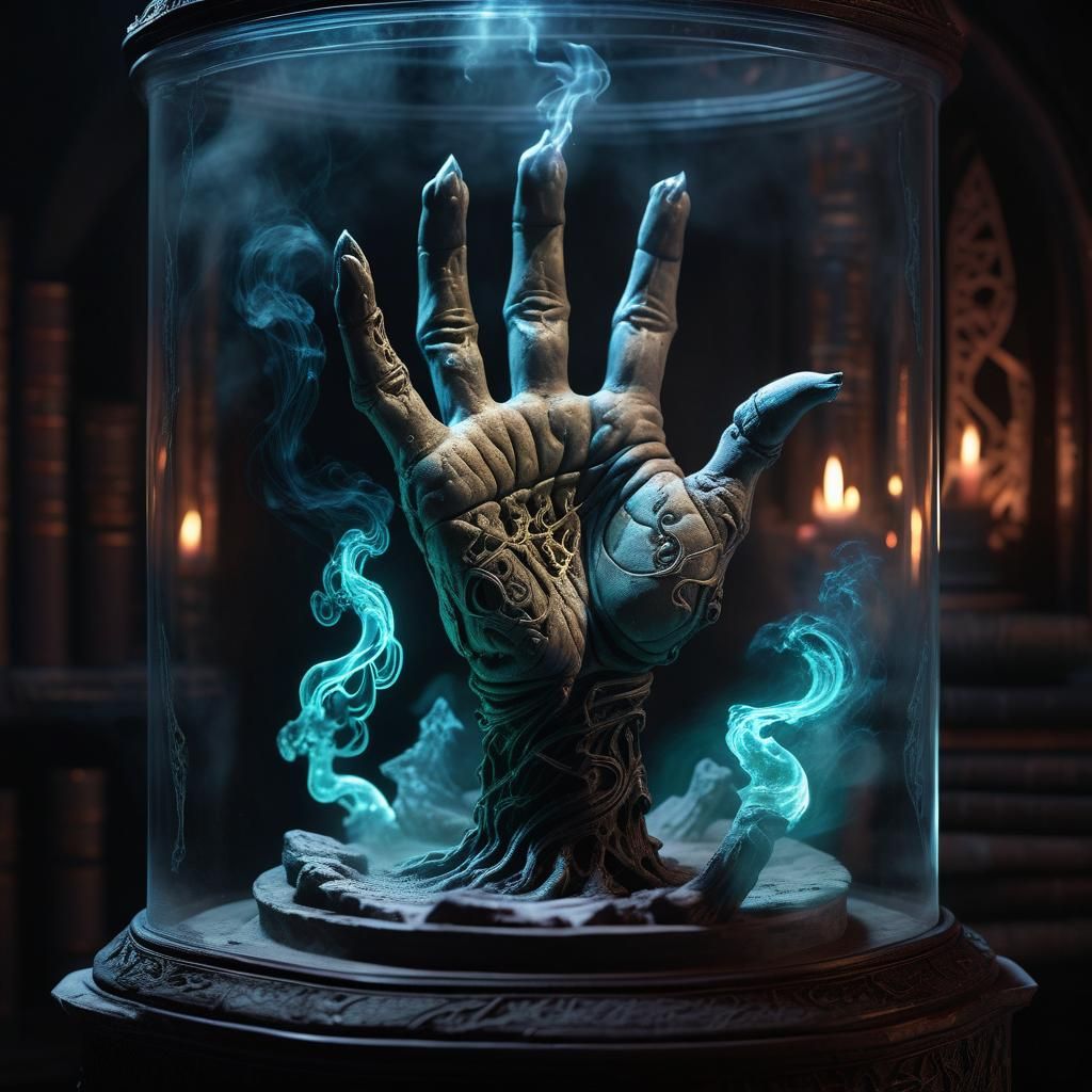 Arcane Hand of Vecna Concept Art in Acrylics