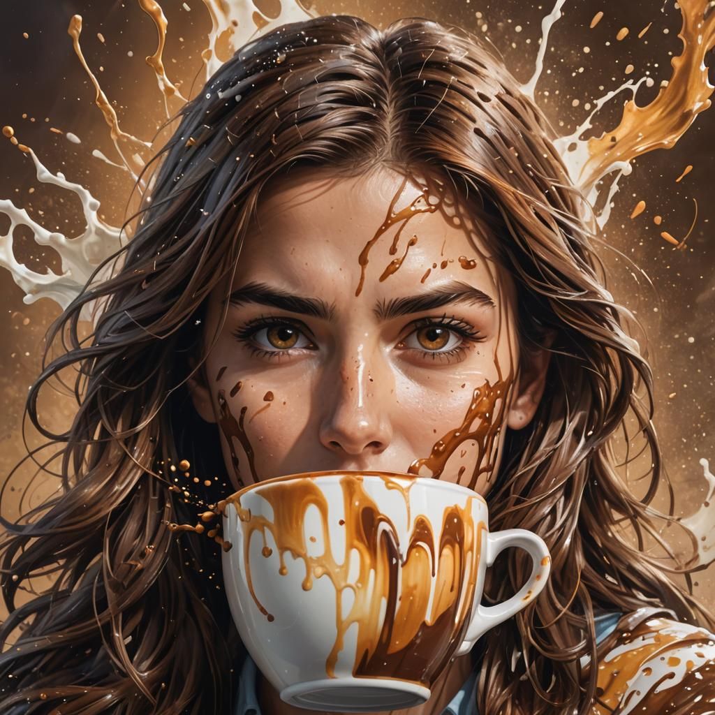 Coffee Superhero Splash Art Concept
