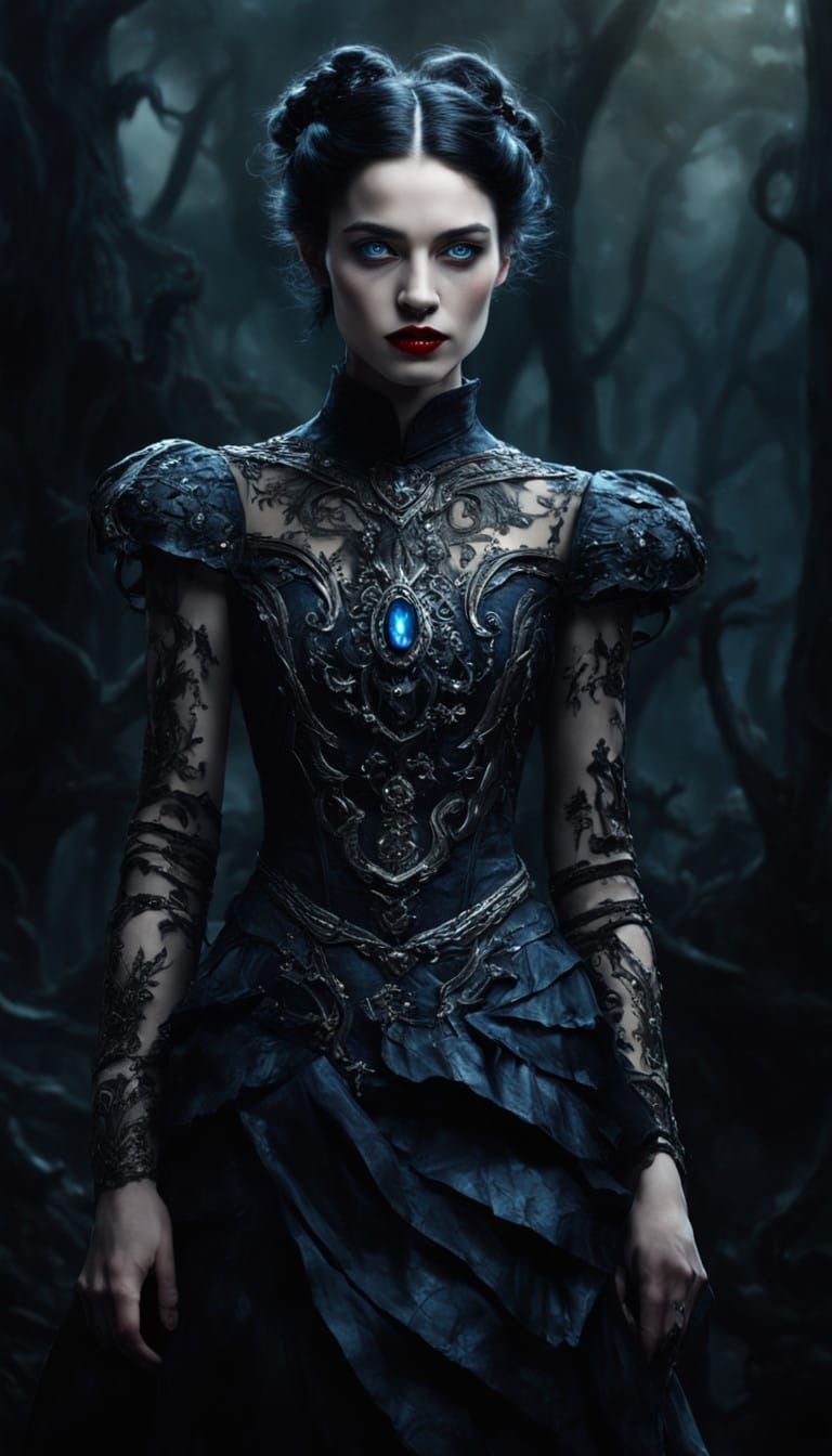 Gothic Princess with Fierce Smile