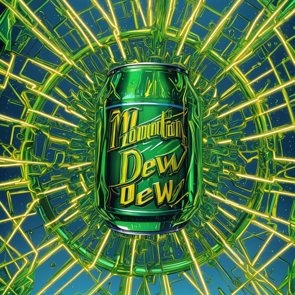 Mountain Dew Can in Pop Art Style