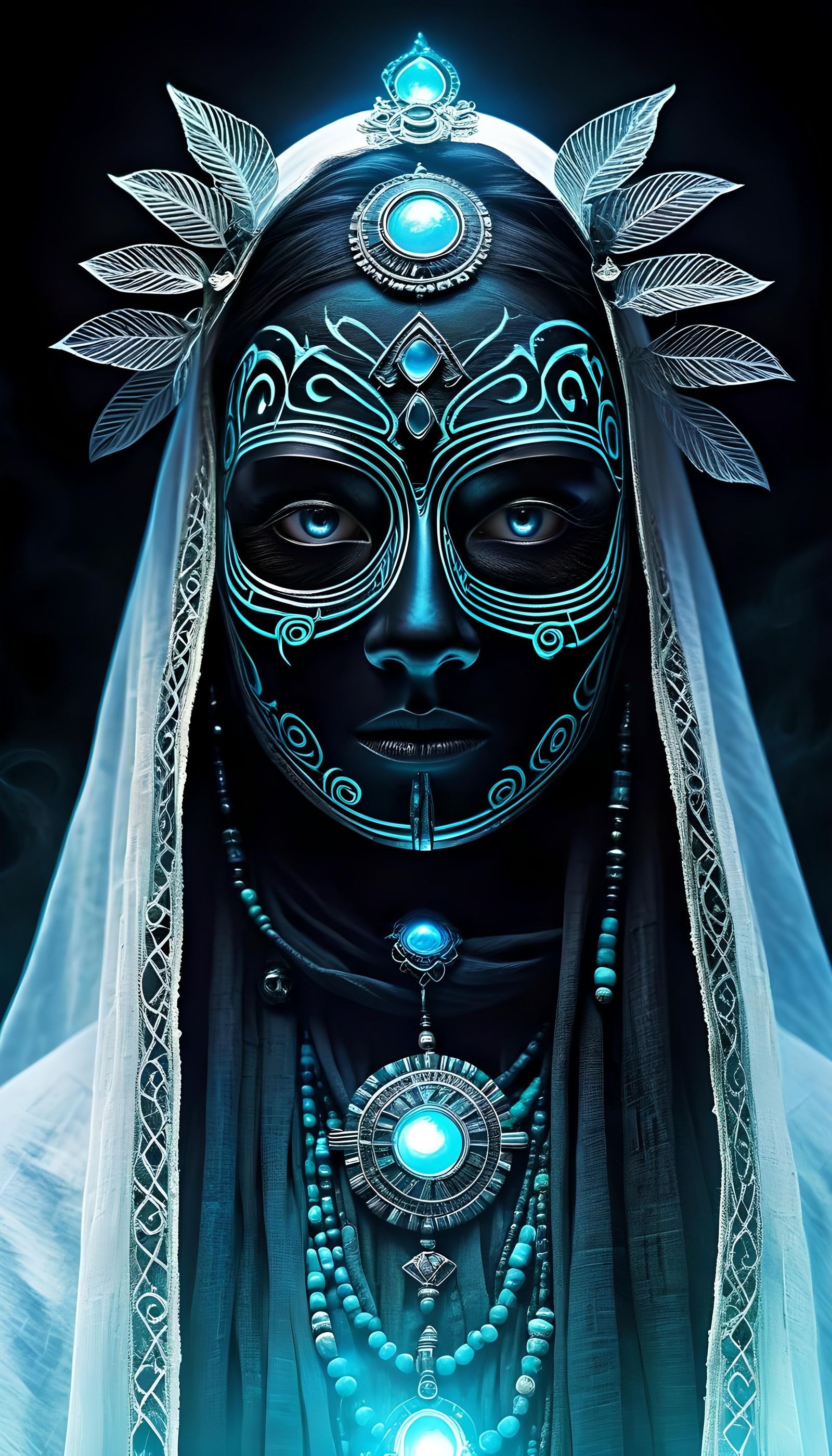 Masked Spectral Guardian of an Enigmatic Realm