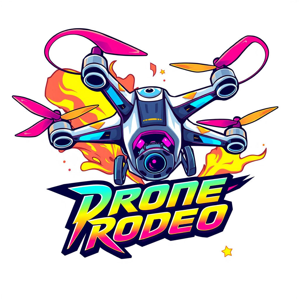 Drone Rodeo Logo in Vibrant Anime Style