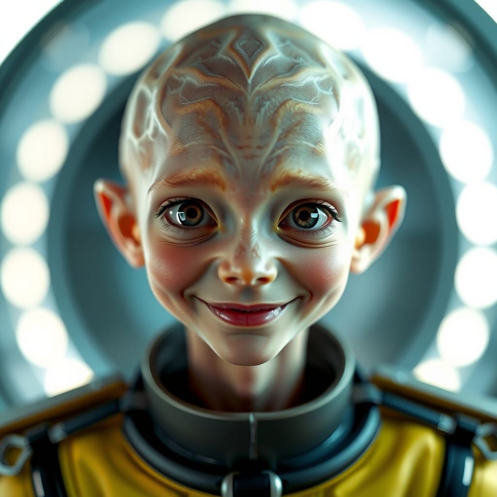 Alien Portrait in Futuristic Attire