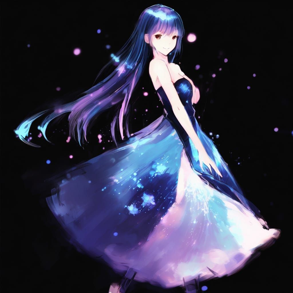 Digital Ballerina in Luminous Waves