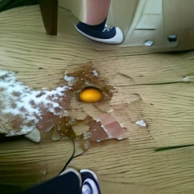 Surreal Image of Egg Excretion