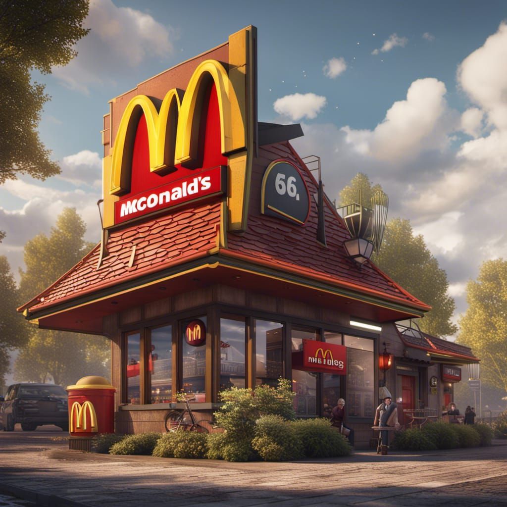 Fantastical Detailed Matte Painting of McDonalds