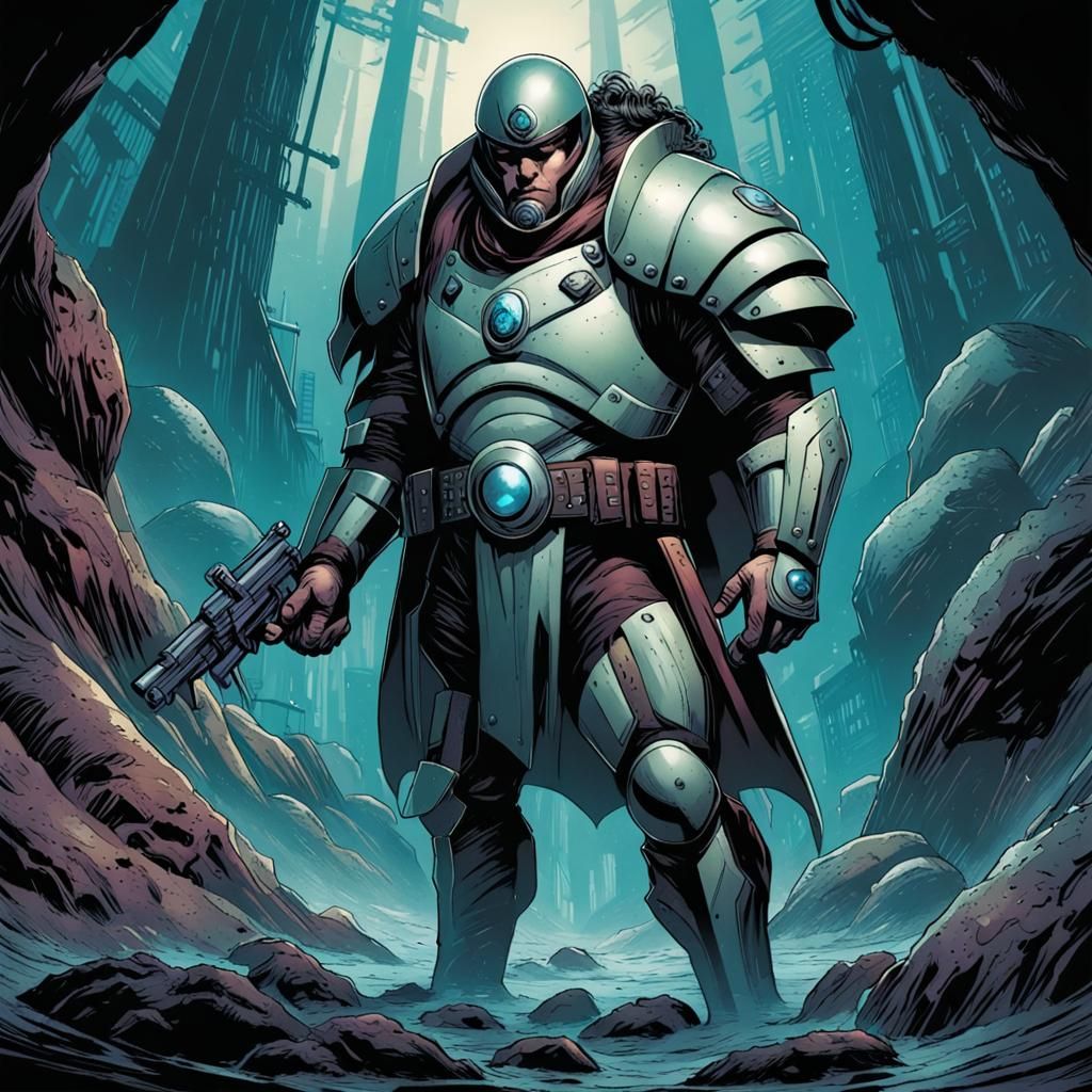 Abalone Vigilante in Comic Book Art Style
