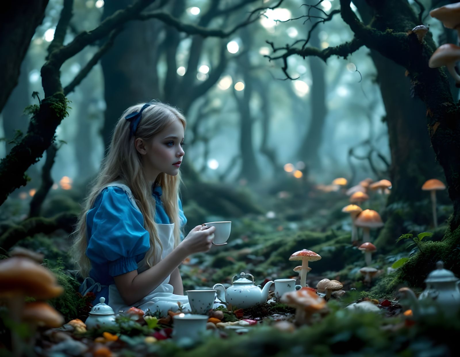 Whimsical Alice in Wonderland Portrait