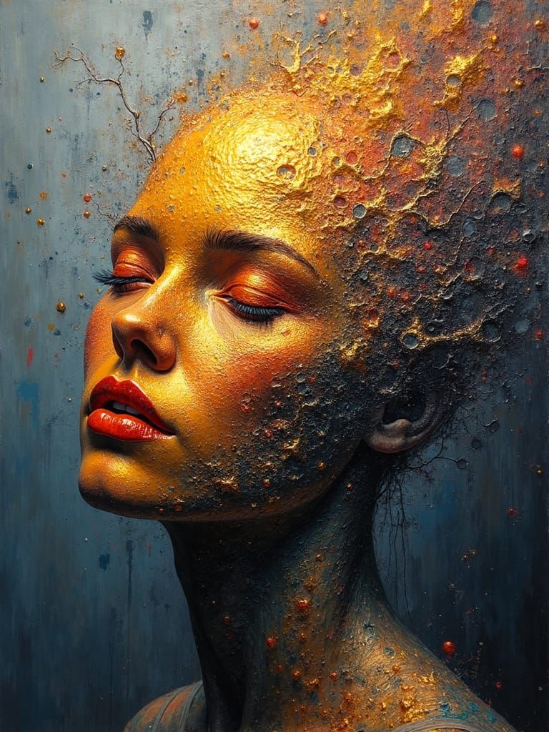 Crumpled Steelwool Pressured Linewaves Shiny Tenebrism