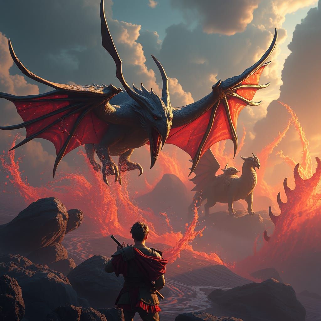 Epic Fantasy Realm Unveiled in Vibrant 8K Matte Painting