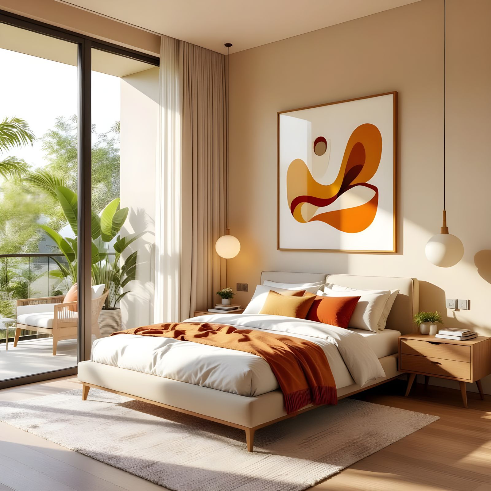 Photorealistic Master Bedroom with Natural Light and Patio V...