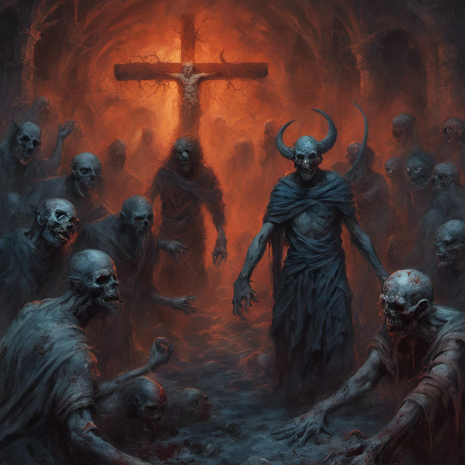 Demonic Hellscape with Celtic Patterns in Eerie Magazine Sty...