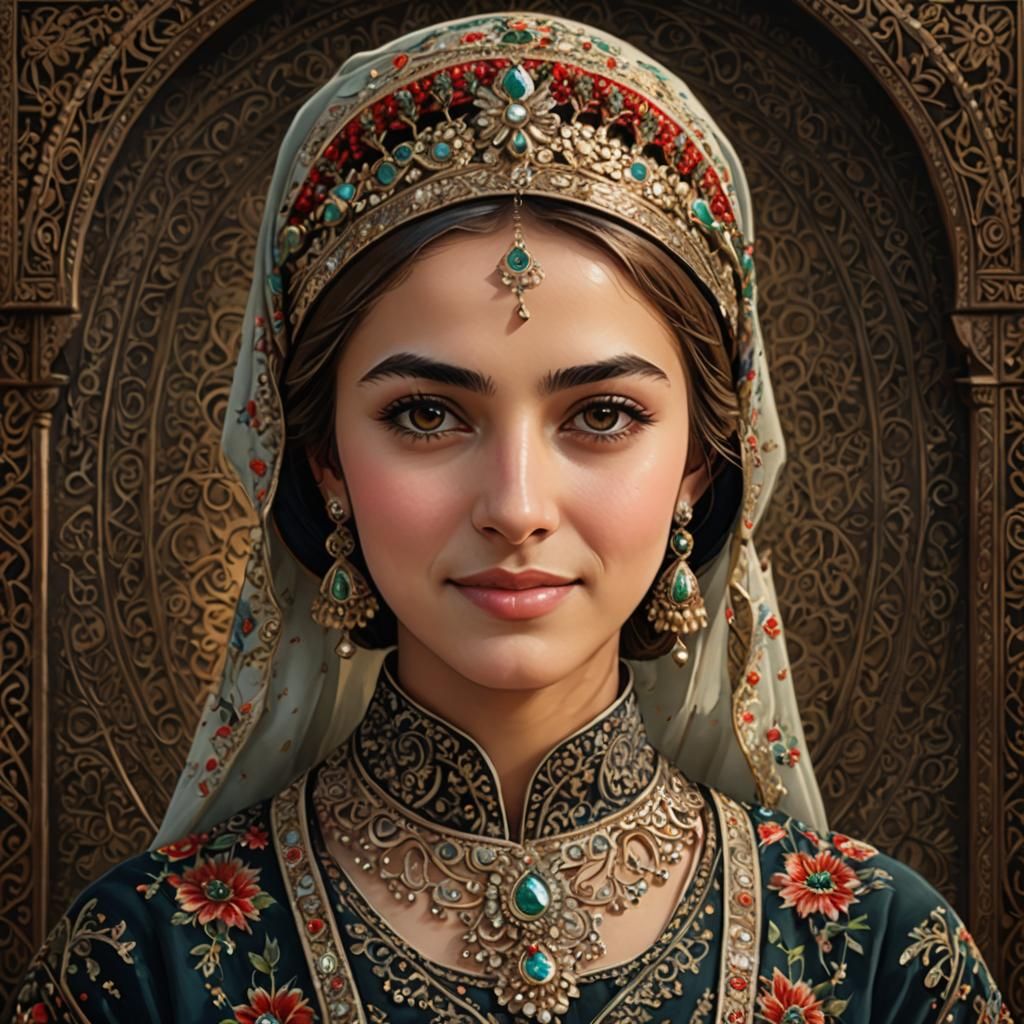 Stunning Portrait of Turkish Woman in Traditional Dress
