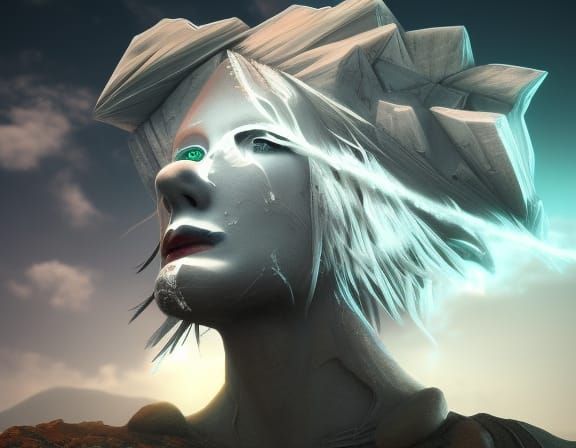 cloud temples head and shoulders portrait, 8k resolution con...