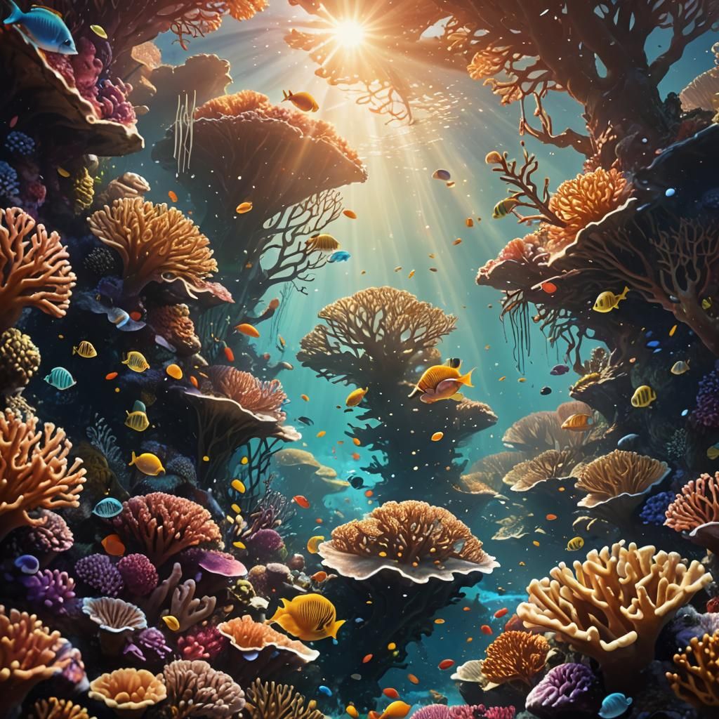 Vibrant Coral Reef Concept Art in 8K