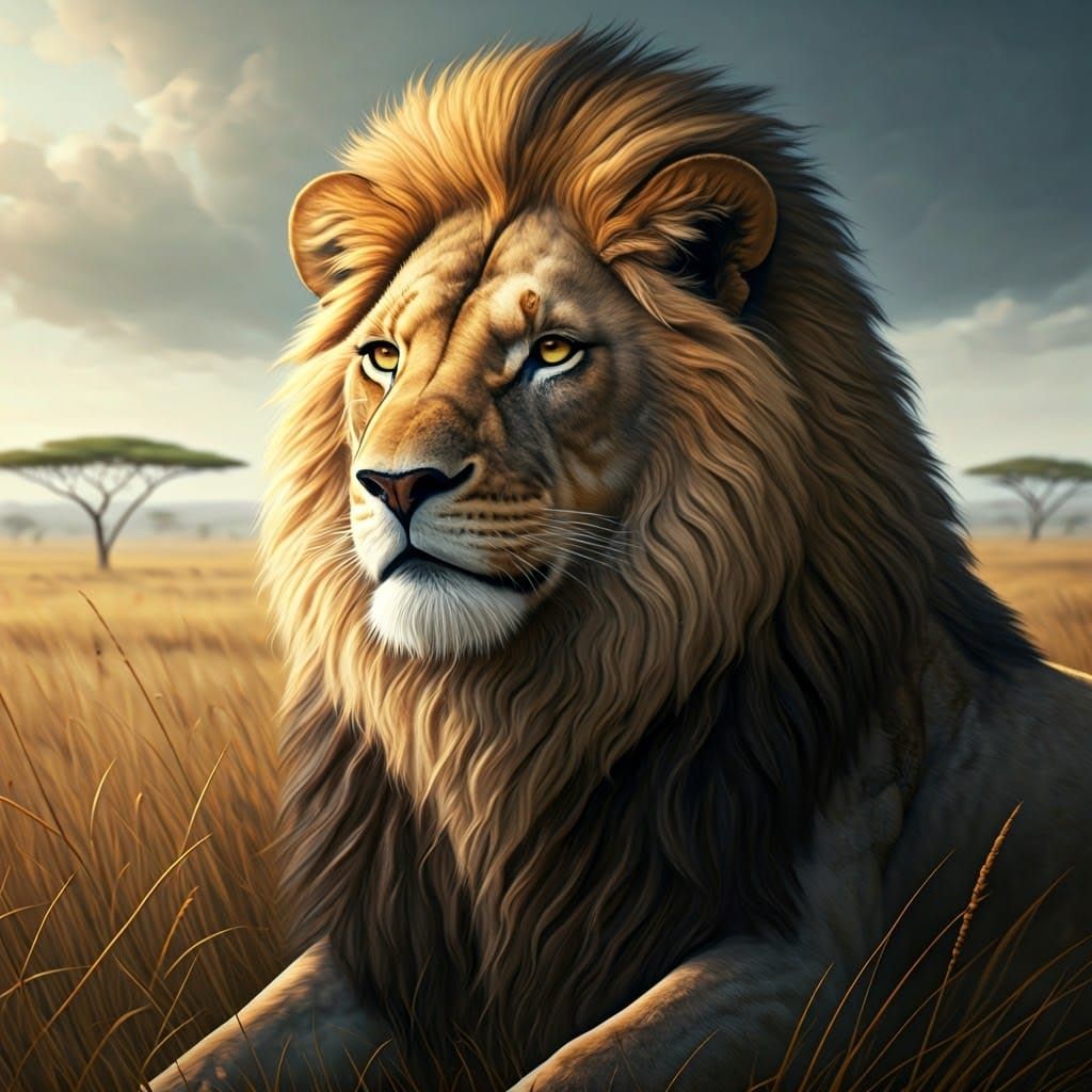 Surreal Lion Gazelle in Hyper-Realistic Art