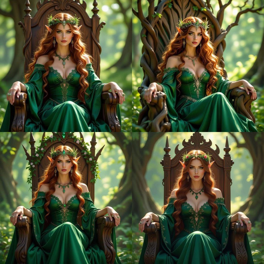 Wood Elf Queen Portrait in Hyperrealistic Style