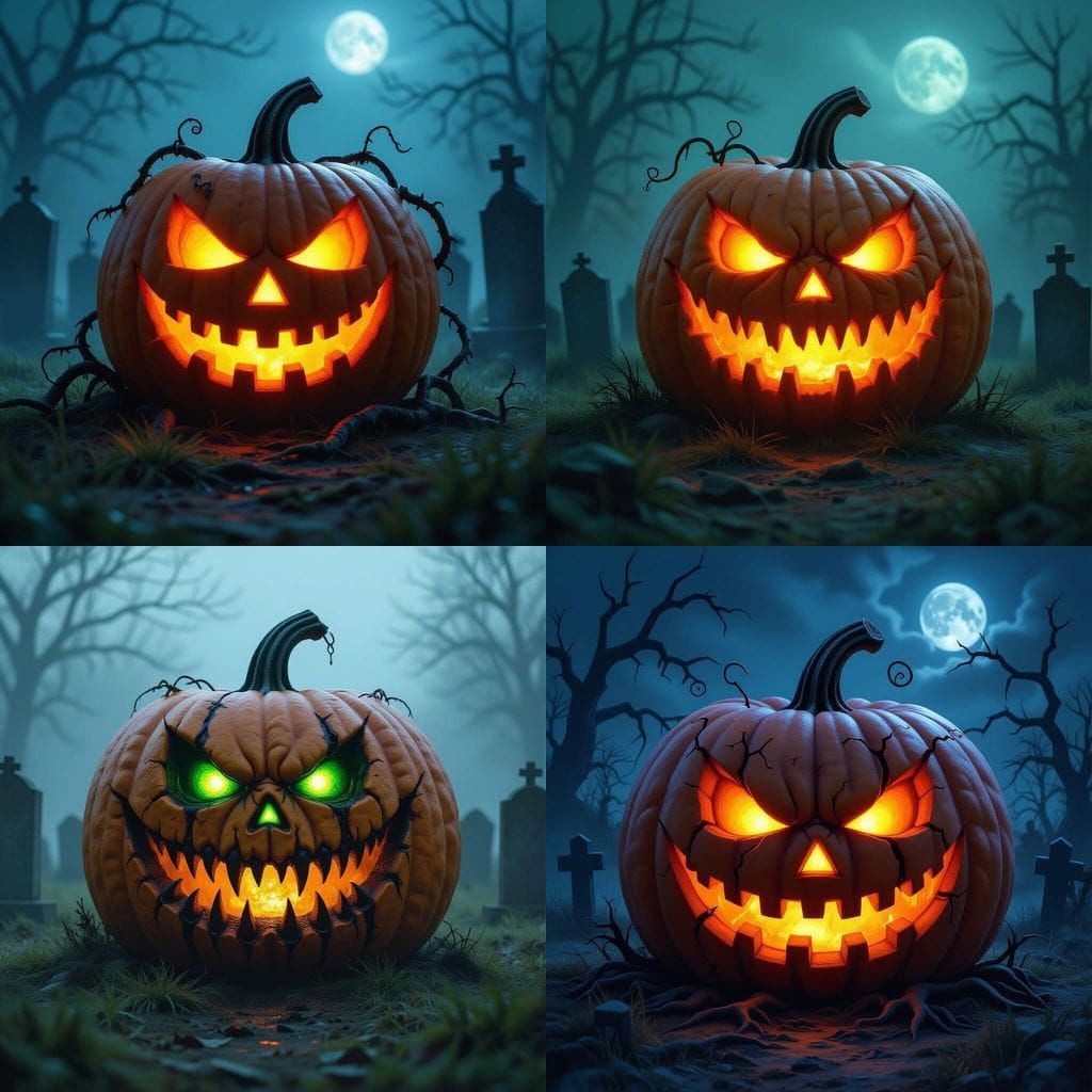 Scary Pumpkin Cinematic Film Still