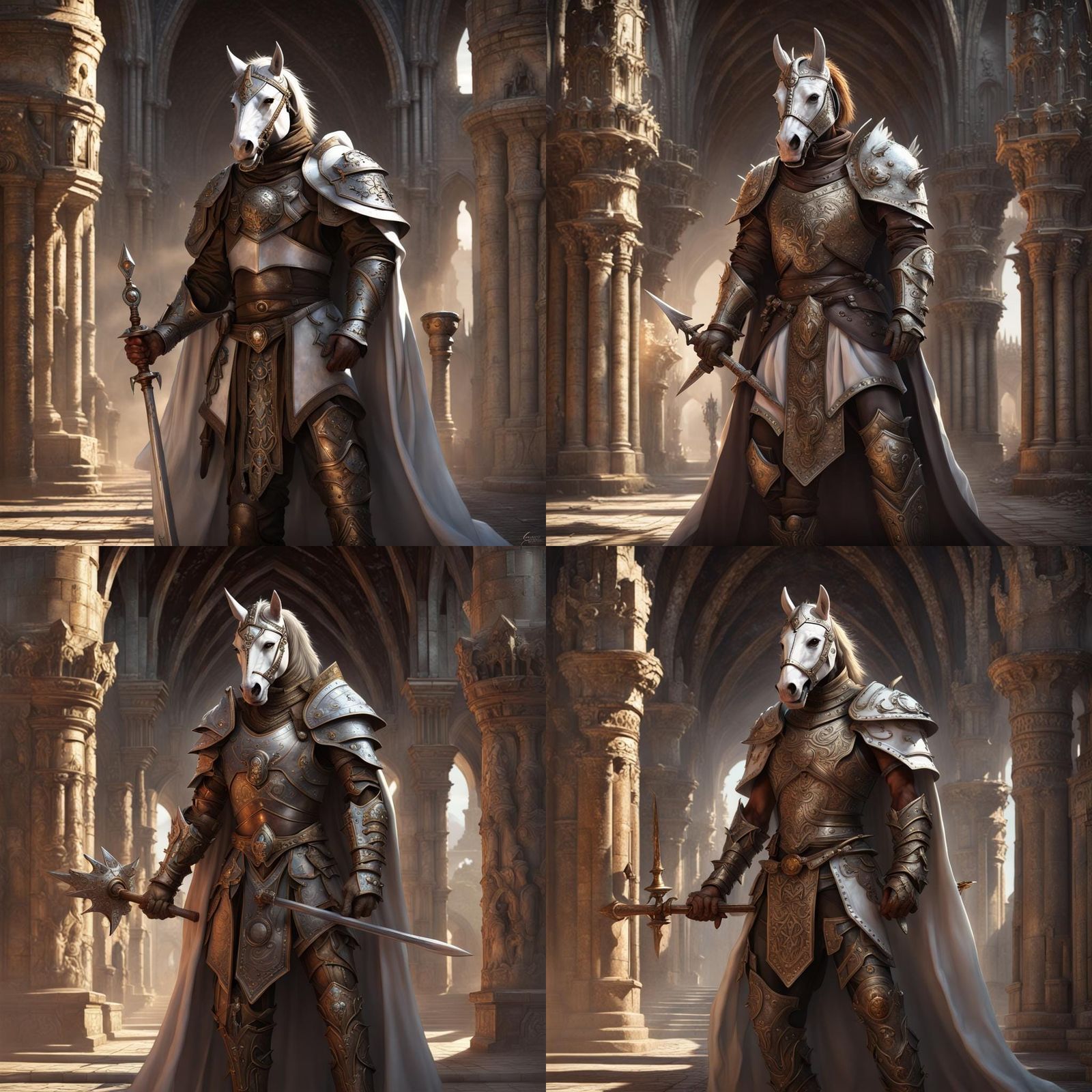 Horse-Headed Humanoid in Dark Fantasy Setting