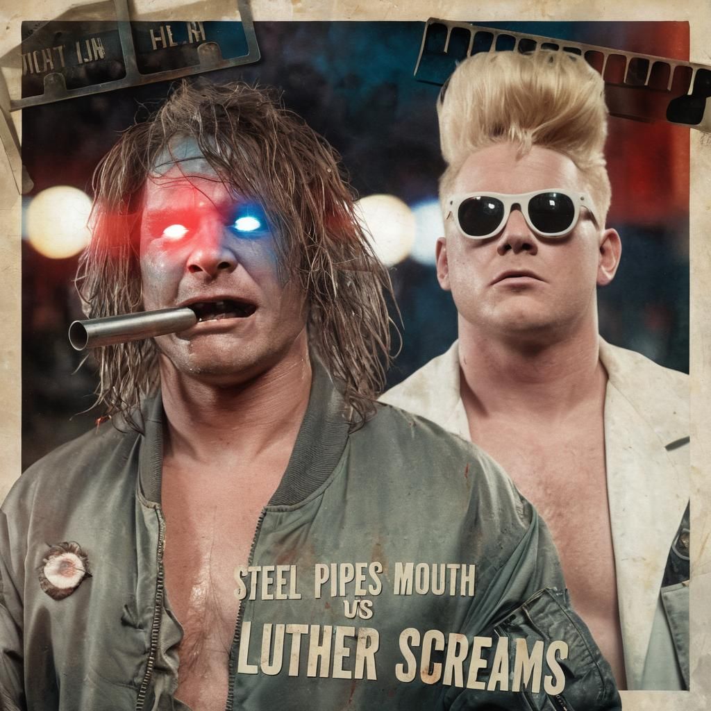 Wrestling Match in Norm Saunders Vintage Poster Art