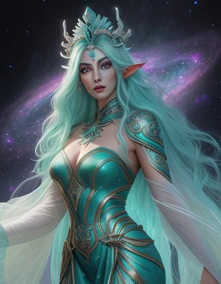 Jade Elf Radiating Neon Hues Under Blacklight