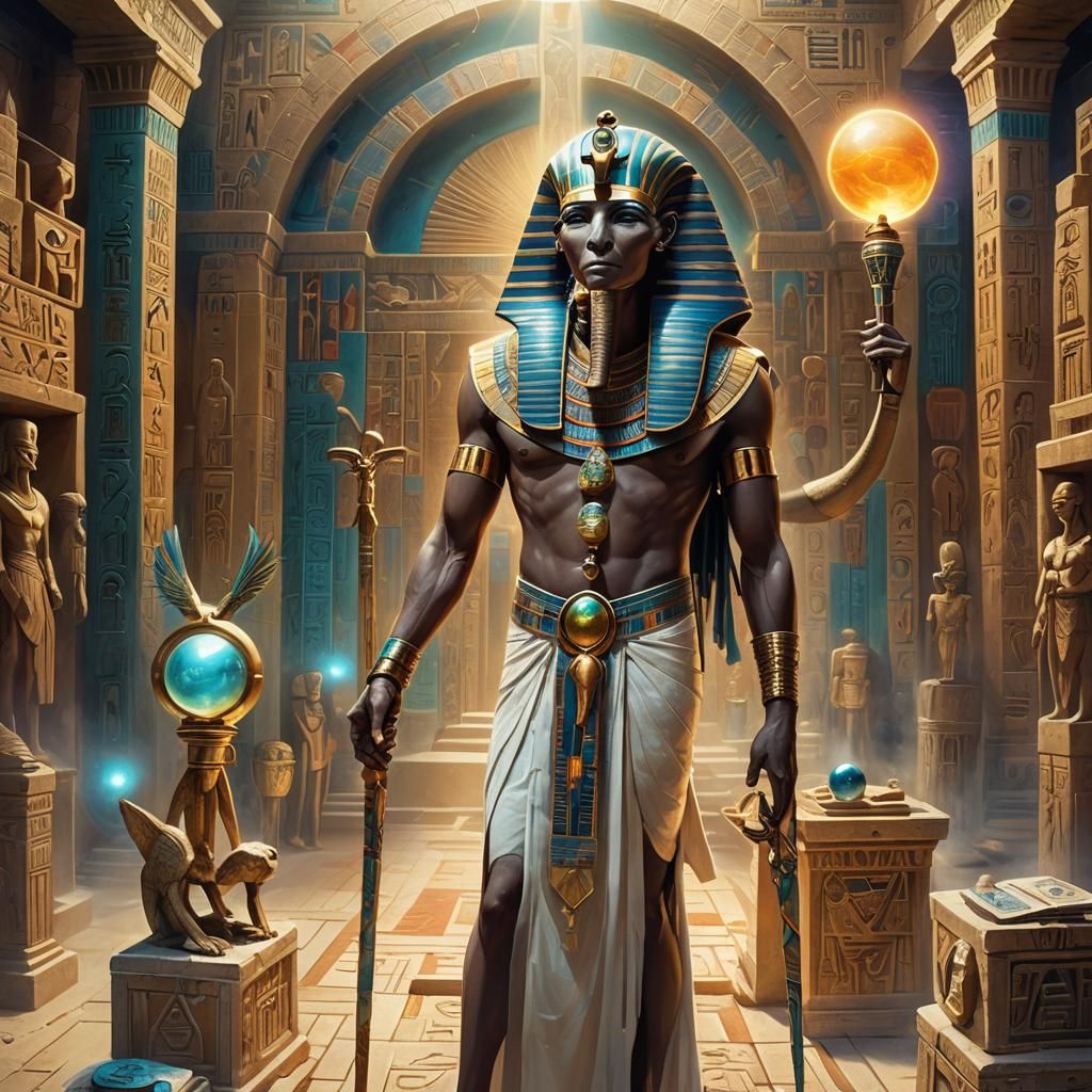 Thoth, God of Wisdom, in Mystical Temple