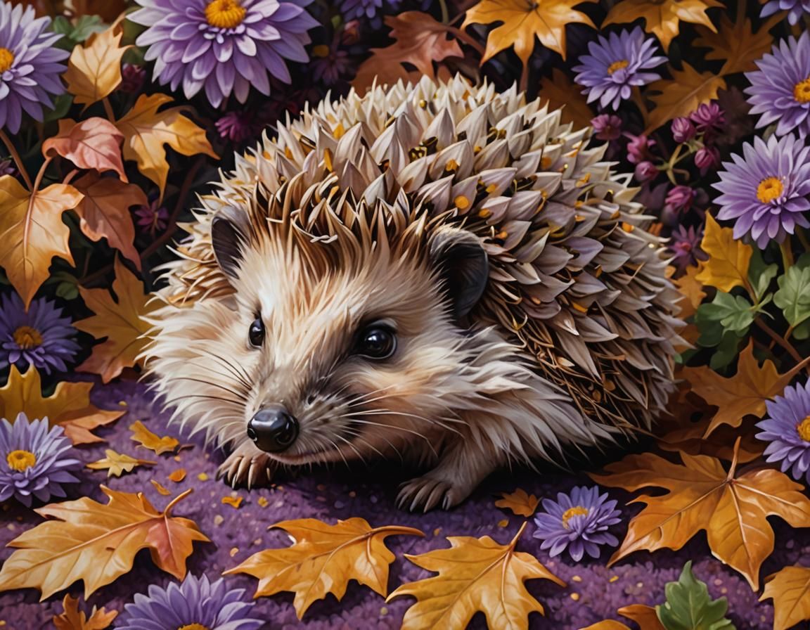 Whimsical Autumn Scene in Oil Painting Style