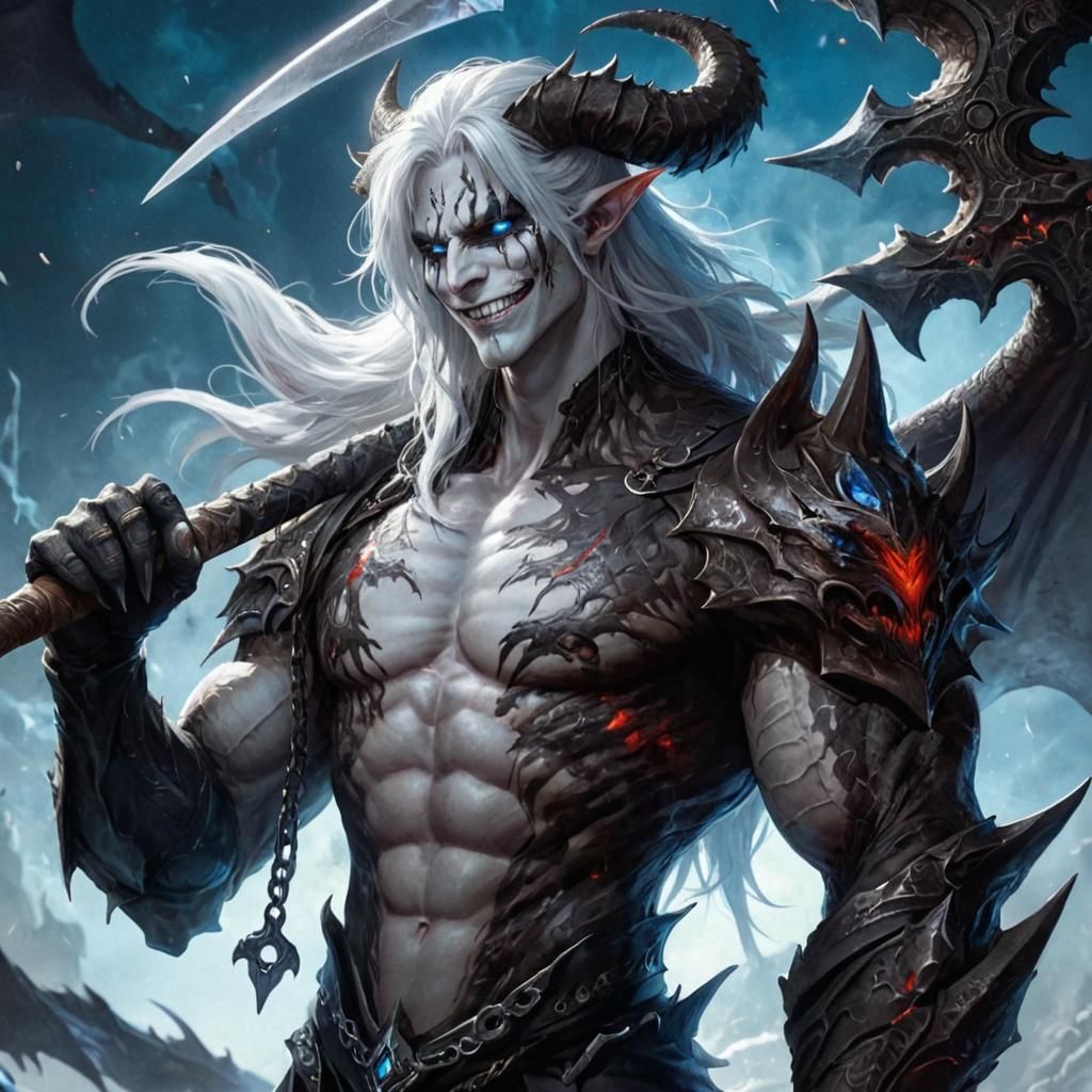 Dragon-Skinned Death God with Nordic Scythe