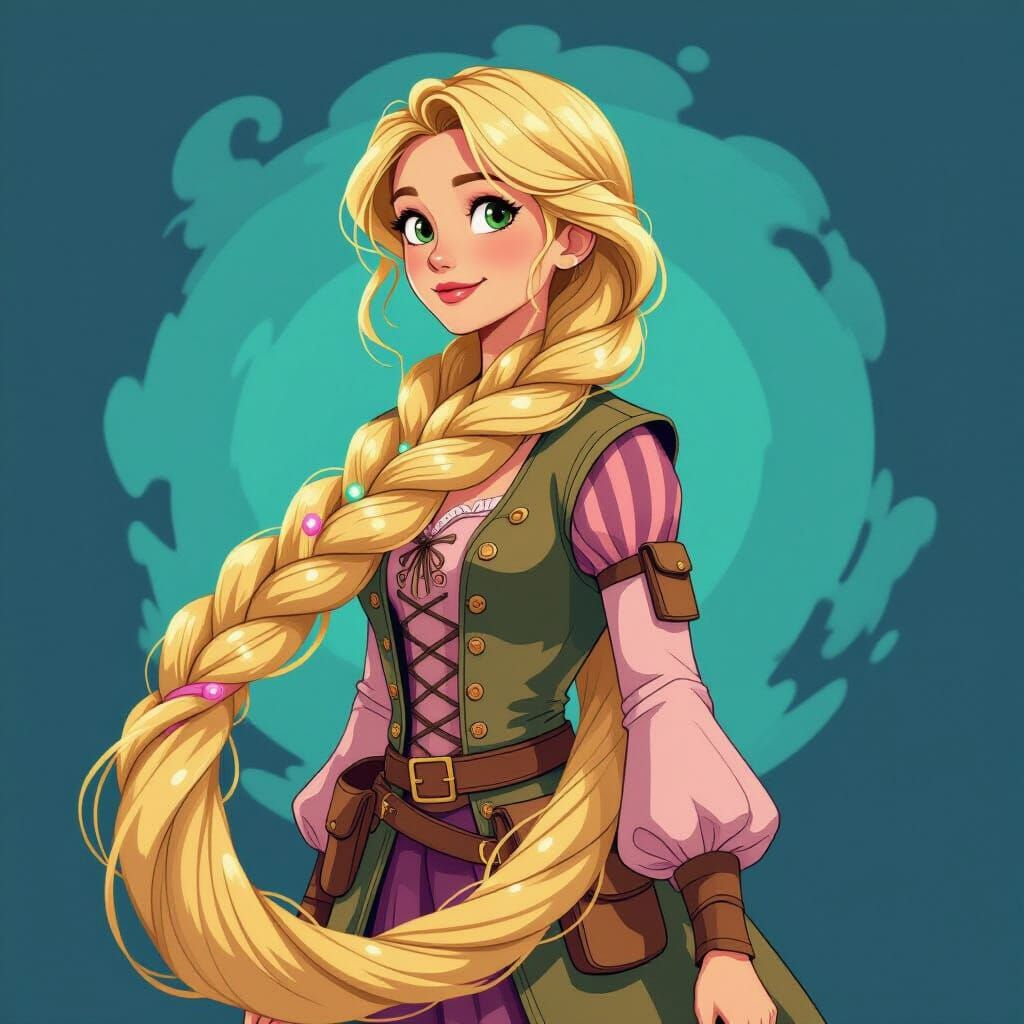 Rapunzel Time Traveler in Cosmic Colors