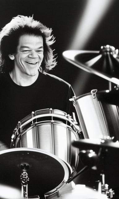 Musician Immersed in Drum Performance