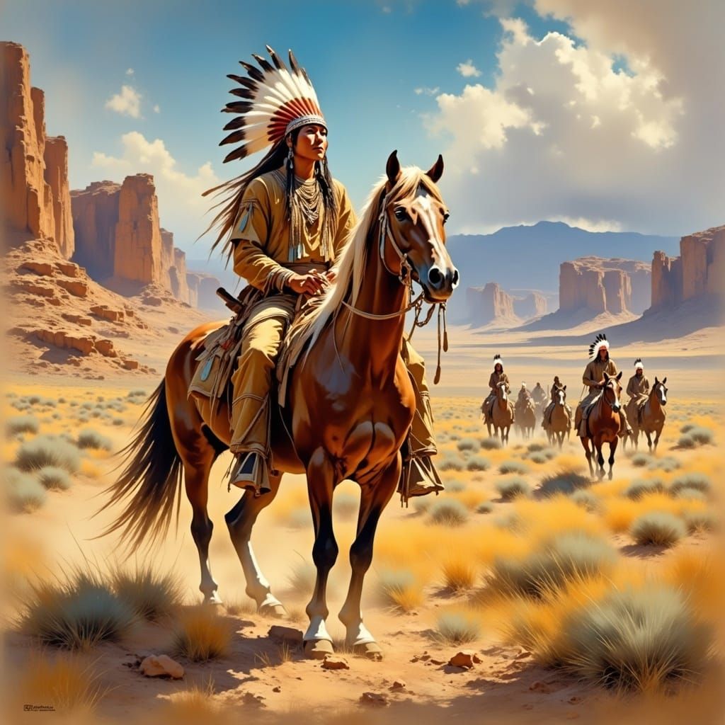 Young Brave Chief Leads The Ride