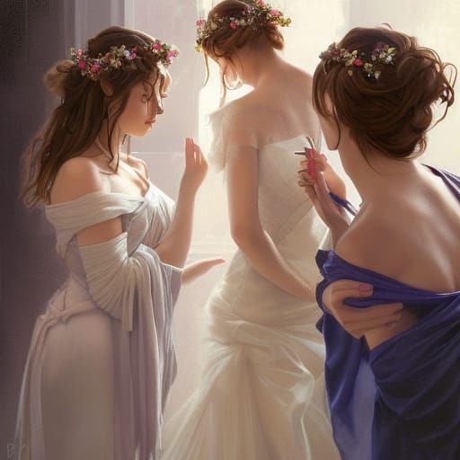 Bride and Bridesmaids: Hyperdetailed Portrait in Unreal Engi...