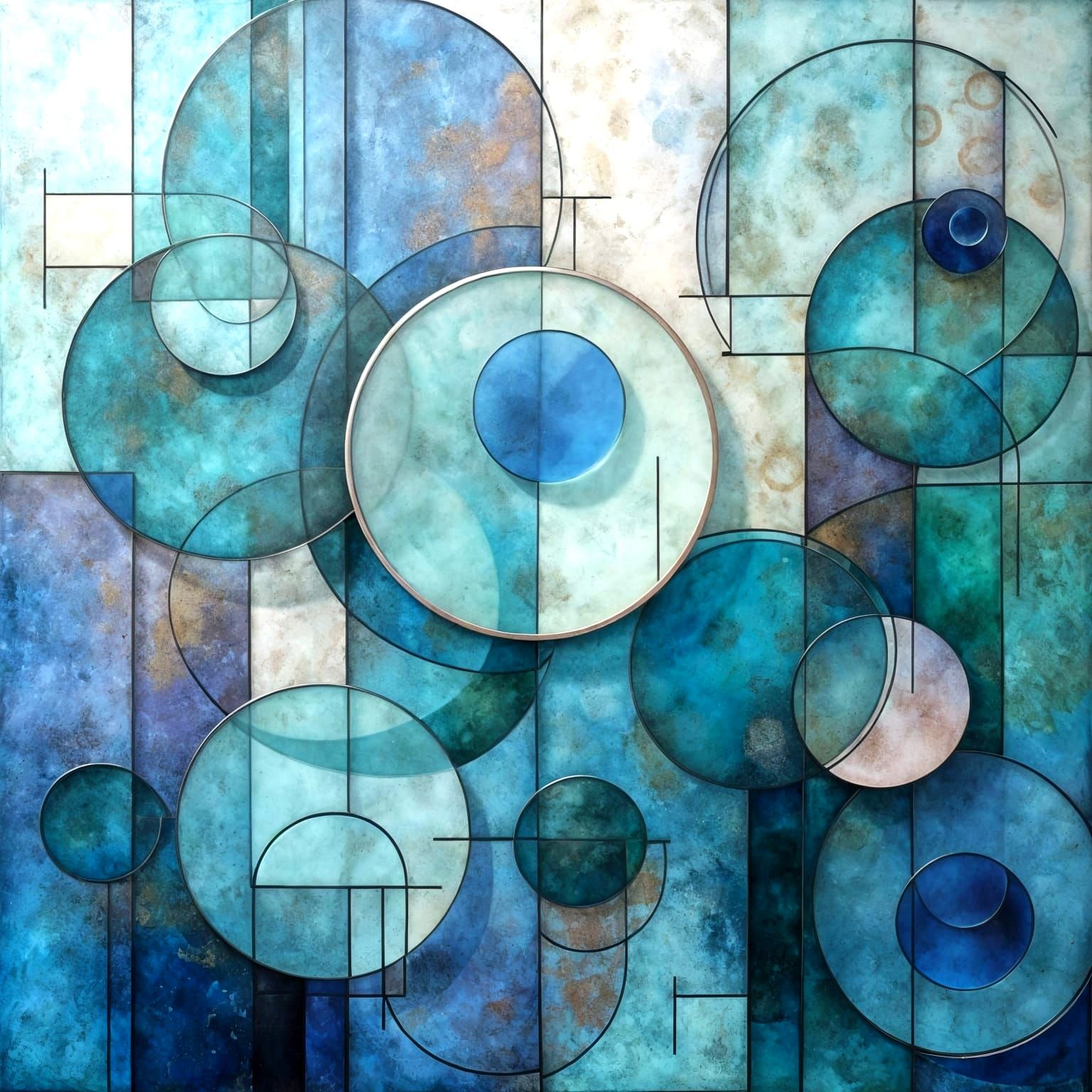 Vibrant Abstract Glass and Metal Art