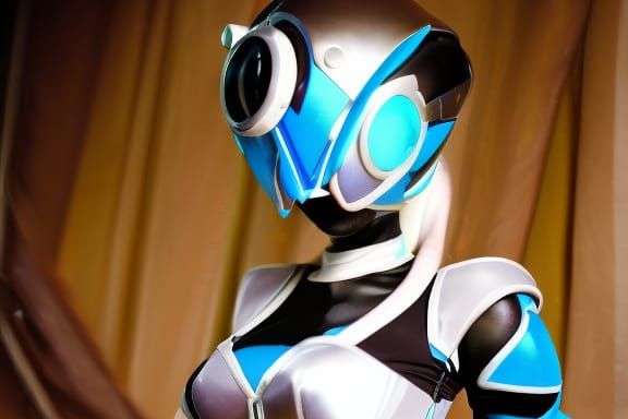 Futuristic Robot Goddess in Manga Art Style