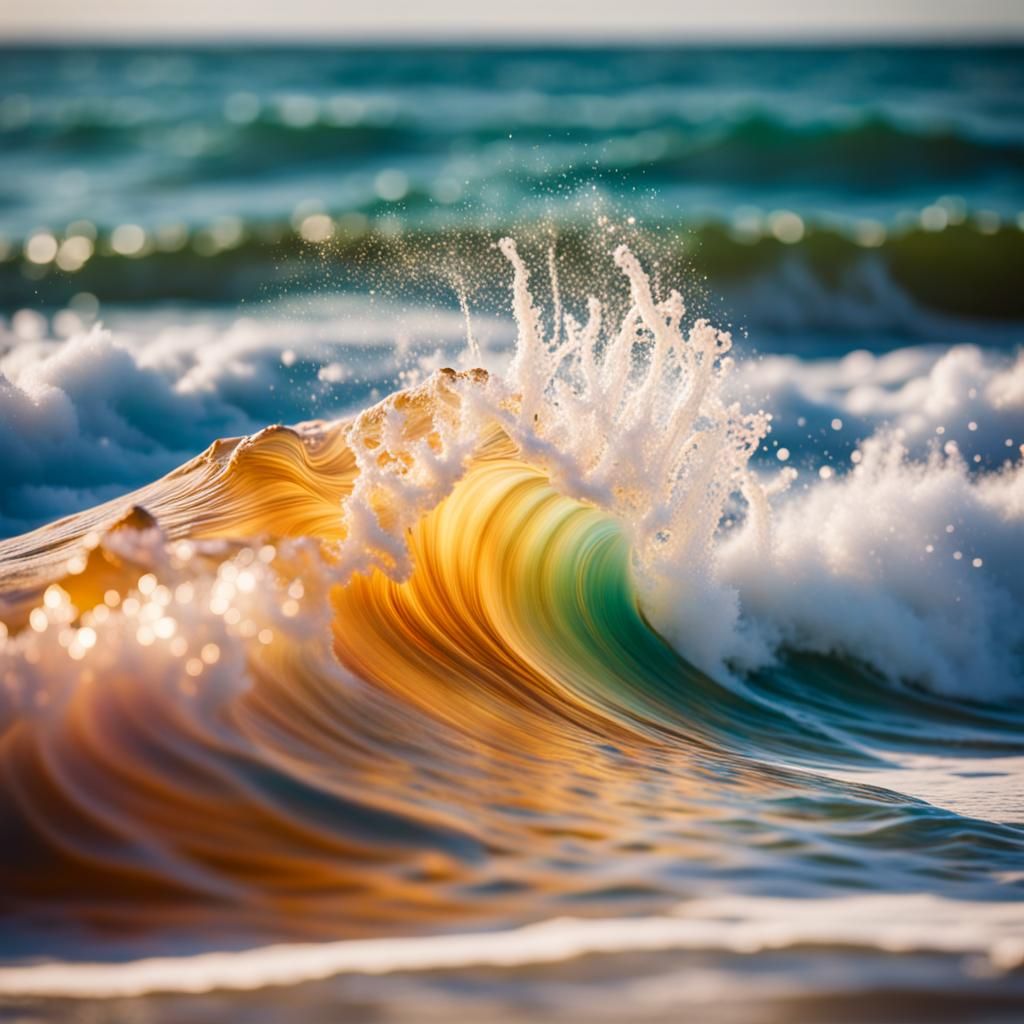 Painterly Ocean Wave in Professional Photography Style