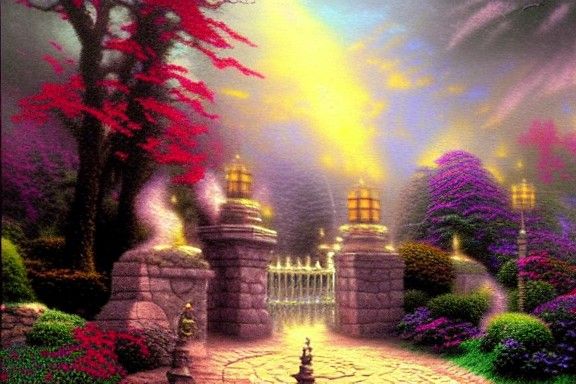 Ethereal Gates of Hell in Hyperdetailed Fantasy Style