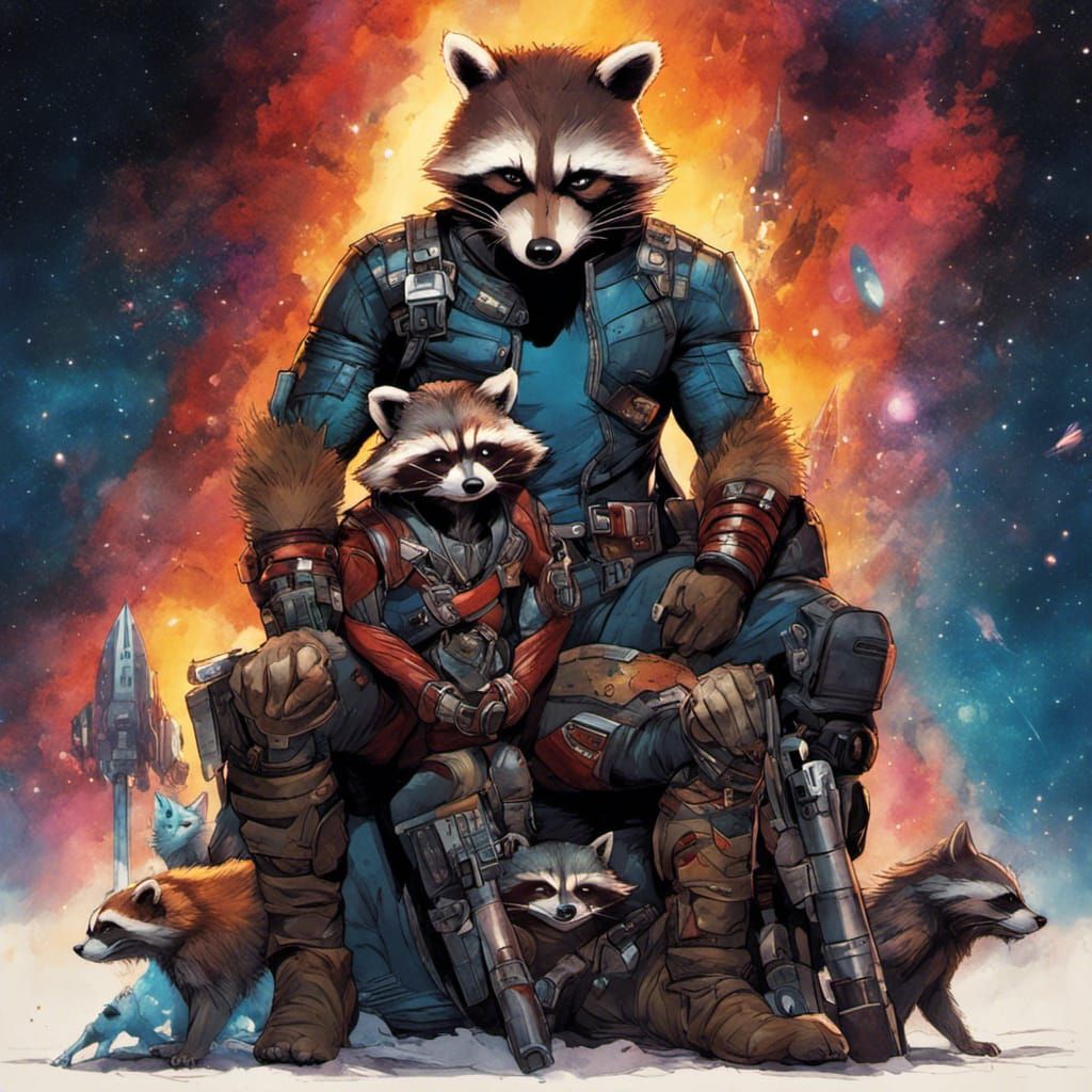 Rocket Raccoon and friends