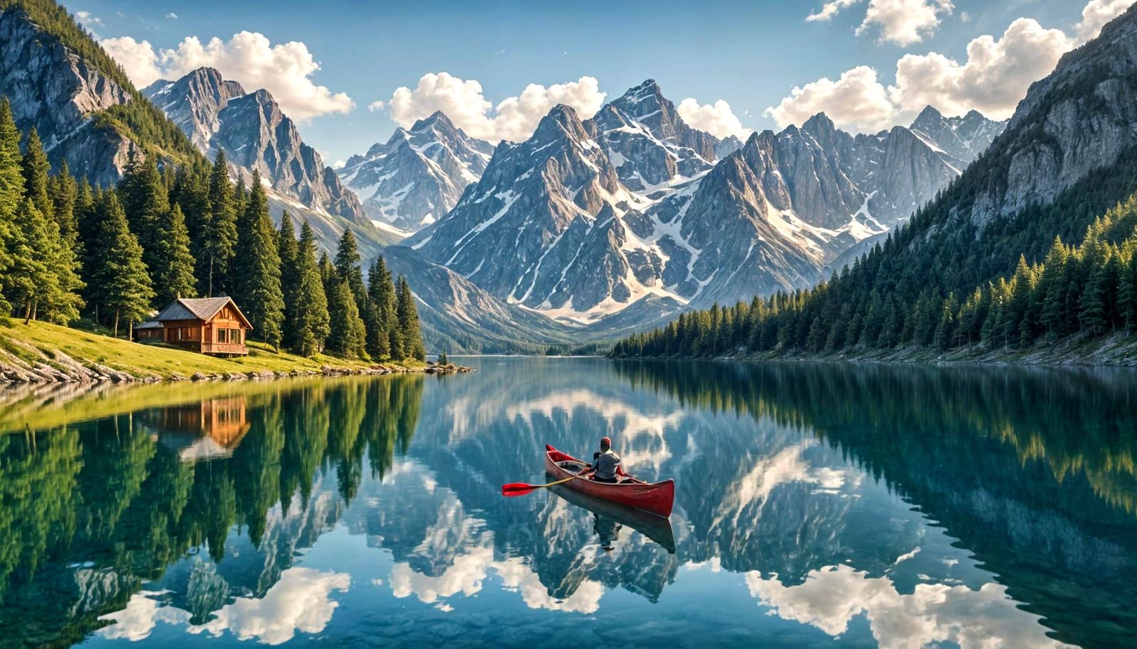 Mountain Lake Reflection on a Calm Day