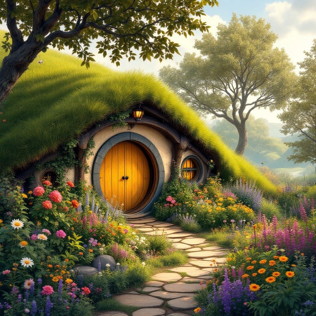 Whimsical Shire Hideaway in Gentle Golden Light