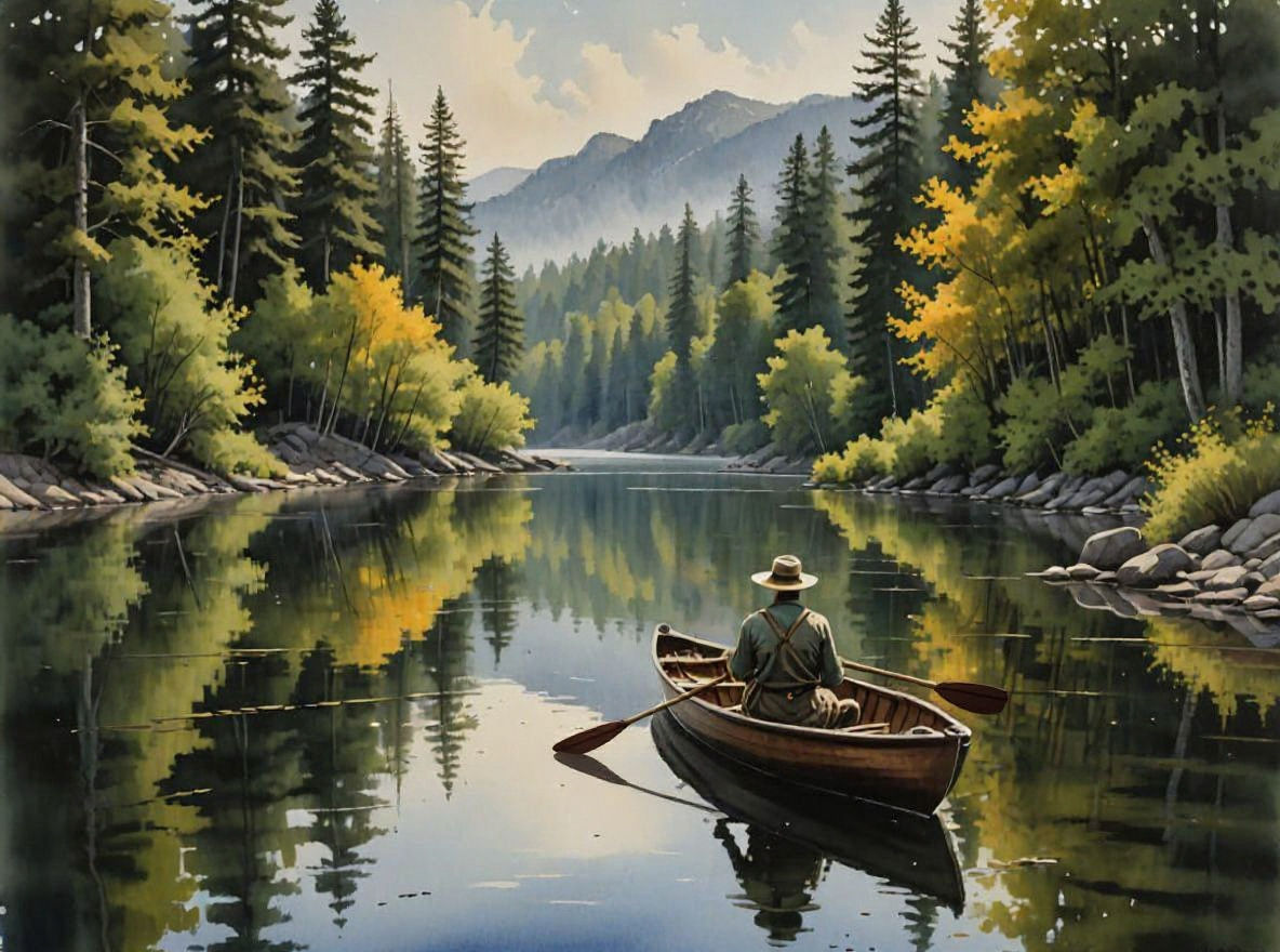 Zendaya Fishing in Rowboat on Lake as Splash Art