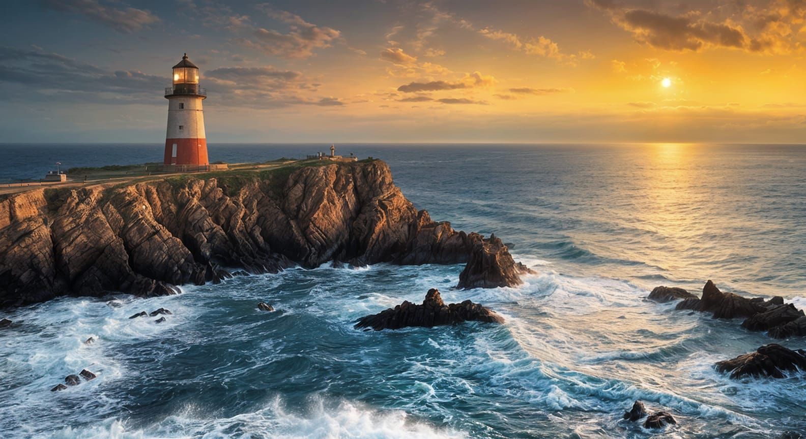 Remote Lighthouse Under Starry Night Sky